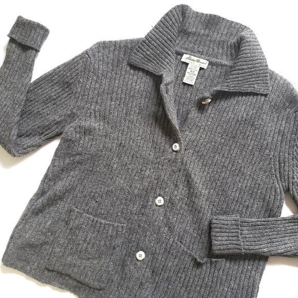 Eddie Bauer Sweaters - Vintage! Eddie Bauer Cardigan Lambswool Gray